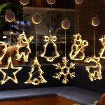 Guirlandes lumineuses de noël à suspendre avec ventouse, lanternes à piles pour vitrine de magasin - ... Guirlandes lumineuses de noël à suspendre avec ventouse, lanternes à piles pour vitrine de magasin - ...
