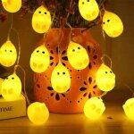 Guirlande lumineuse de pques - 10 led - guirlande lumineuse de pques - poussin - led - dcoration de ...