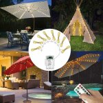 Guirlande lumineuse parapluie, clairage parasol 104 led, guirlande lumineuse parasol 8 modes avectlcommand ...