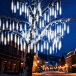 Guirlande lumineuse de pluie de m�t�ores ext�rieur, 50cm 10 tubes lumineuses de no�l exterieur d�coration, ...