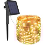 Guirlande lumineuse solaire extrieur 11 m 100 led guirlande lumineuse solaire 8 modes tanche cble ...