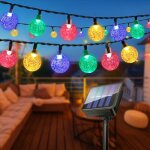 Guirlande lumineuse solaire d'ext�rieur, 12 m, 100 lumi�res, 8 modes d'�clairage, id�ale pour d�corer ...