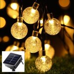 Guirlande lumineuse solaire exterieur - 12m 100 led guirlande solaire ext�rieure �tanche ip65 8 modes ...