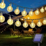 Guirlande lumineuse solaire d'ext�rieur 50 led 7 m 8 modes solaires, �tanche, pour ext�rieur / int�rieur, ...