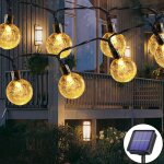 Guirlande lumineuse solaire d'ext�rieur 50 led 7m 8 modes solaires, �tanche, pour ext�rieur / int�rieur, ...