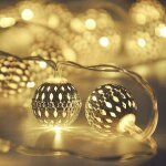 Guirlande lumineuse solaire d'ext�rieur 5m 20 led boules marocaines ? �tanche ip65 ? �clairage blanc ...