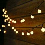 Guirlande lumineuse solaire exterieur, guirlande guinguette solaire 6. 9m 50 led tanche ip44 avec 8 ...
