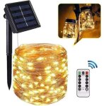 Guirlande lumineuse solaire ext�rieure, 20m 200 led 8 modes guirlande solaire exterieur ip65 �tanche ...