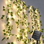 Guirlande lumineuse solaire ext�rieure, lierre artificiel guirlande lumineuse solaire 10m 100 leds, guirlande ...