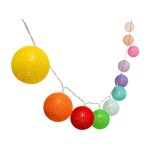 Guirlande lumineuse solaire - lumisky - mimy colors solar - 3. 80 m - boules de coton - 10 ampoules - ...