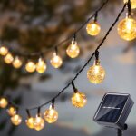 Guirlande lumineuse solaire, petite boule de cristal, guirlande lumineuse d'ext�rieur 20 led 5 m�tres ...