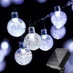 Guirlande lumineuse solaire, petite boule de cristal, guirlande lumineuse d'ext�rieur 50 led 7 m�tres ...
