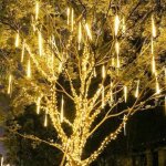 Guirlande lumineuse solaire pluie de m�t�ores, 30 cm, 10 tubes, �tanche, id�ale pour la d�coration de ...
