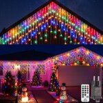 Guirlande noel exterieur lumineuse led - 10m multicolore rideau lumineux no�l exterieure �tanche icicle ...