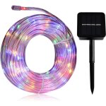 Guirlande solaire 100 led, 12m, p65, �tanche, lumi�res de no�l, pour no�l, mariage, f�te dans le jardin ...