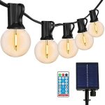 Guirlande solaire 8. 8m 12 ampoules g40 imitation filament - d�coration f�tes et no�l pour les cours ...