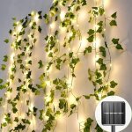 Guirlandes solaires d'ext�rieur, guirlandes solaires en lierre artificiel, lampes de jardin �tanches, ...
