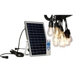Guirlande solaire ext�rieure 10 ampoules e27 10 m�tres avec t�l�commande et panneau solaire 17, 426cm ...