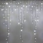 Guirlande stalactite 3m h 1. 5m raccordable 228 maxiled blanc froid avec clignotement 230v ip67 lotti ...