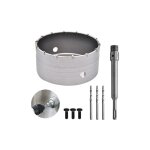 Scie  cloche 160mm bi - metal pour carrelage beton, scies cloches carotteuse trpan beton, avec adaptateur ...