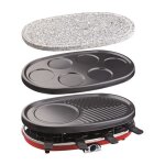 Appareil � raclette 1500w pour 8 personnes ? 4 en 1 : raclette, grill, cr�pi�re, pierre � cuire ? plaques ...