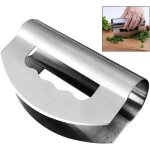 Hachoir berceuse double lames, hachoir � salade en acier inoxydable