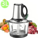Hachoir �lectrique, hachoir � viande, grande capacit� 3 l, hachoir � l�gumes, pur�e d'ail, pur�e de fruits, ...