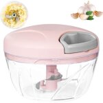 Hachoir oignon manuel, presse ail 520ml de 3 - lames, pour oignon salade, pesto, persil, saucisson / ...