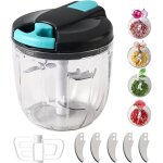 Hachoir � oignon manuel, trancheur de l�gumes 900 ml, hachoir � oignon avec 5 lames en acier inoxydable ...