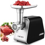 Hachoir � viande �lectrique multifonction 2000w avec 3 plaques de broyage en inox pour saucisse noir