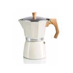 Cafeti�re italienne moka 6 tasses ? design beige �l�gant ? fonctionne avec caf� moulu ? pr�paration rapide ...