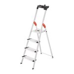 Hailo - chelle escabeau l80 comfortline 4 marches aluminium hauteur totale 1610 mm capacit� de charge ...