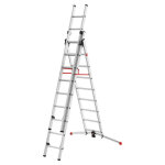 Hailo - echelle 3 plans profilot transformable 3x9 marches alu, 6, 60m, rattrapage de niveau 15cm en ...