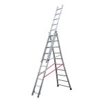 Hailo - echelle transformable base vase 3 plans 3x10 chelons 6m / 6, 8m en alu premium