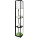 Lampadaire étagère lampe étagère 2626159cm 3 étagères 4 niveaux noir Lampadaire étagère lampe étagère 2626159cm 3 étagères 4 niveaux noir