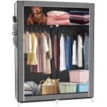 Haloyo - penderie portable avec barre de suspension , 108 x 45 x 170 cm, gris fonc