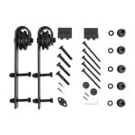Haloyo - rail porte coulissante suspendu - syst�me de voie roue de poulie tringle 183cm tringle rail ...