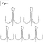 Hame�on de p�che tremp� haute r�sistance avec ardillon aiguis�, crochet triple (20 pi�ces, taille 6)