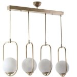 Cotecosy - suspension rétro boule doré en métal sarkit 4 abat - jour Cotecosy - suspension rétro boule doré en métal sarkit 4 abat - jour