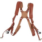 Harnais en cuir  double paule, accessoires de sangle d'appareil photo confortables pour 2 appareils ...
