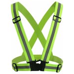 Harnais de scurit rflchissant haute visibilit rglable - gilet vert fluorescent unisexe