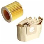 Haude lot de 5 sacs � poussi�re 1 et filtres � cartouche filtre pour aspirateur wd3 premium 3. 300 m ...