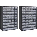 Lot de 2 botes  outils de rangement 41 tiroirs plastique tagre armoire