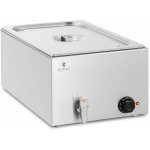 Bain - marie chauffe - plat bain - marie professionnel 600 watts 1 x gn 1 / 1 robinet de vidange Bain - marie chauffe - plat bain - marie professionnel 600 watts 1 x gn 1 / 1 robinet de vidange