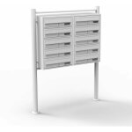 Helloshop26 - bloc 10 boites aux lettres sur pieds entr�es courrier blanc