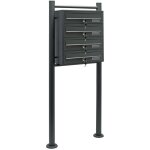 Helloshop26 - bloc 4 boites aux lettres 4 compartiments pied de support courrier acier galvanis� 47 x ...