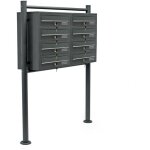 Helloshop26 - bloc 8 boite aux lettres 2x4 compartiments superpos� pied de support acier galvanis� 48, ...