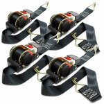 Helloshop26 - jeu 4 sangles d'arrimage1, 8x50mm 750 dan pes traction avec tendeur � cliquet