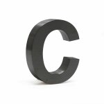 Helloshop26 - plaque num�ro maison 'b' arial anthracite 3d 15cm acier fin r�sistant intemp�rie