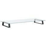 Helloshop26 - support de moniteur table meuble bureau 80 x 35 x 8 cm verre tremp� et m�tal noir